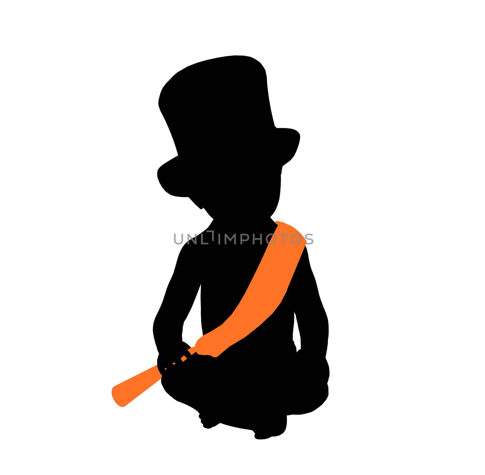 New years baby silhouette on a white background