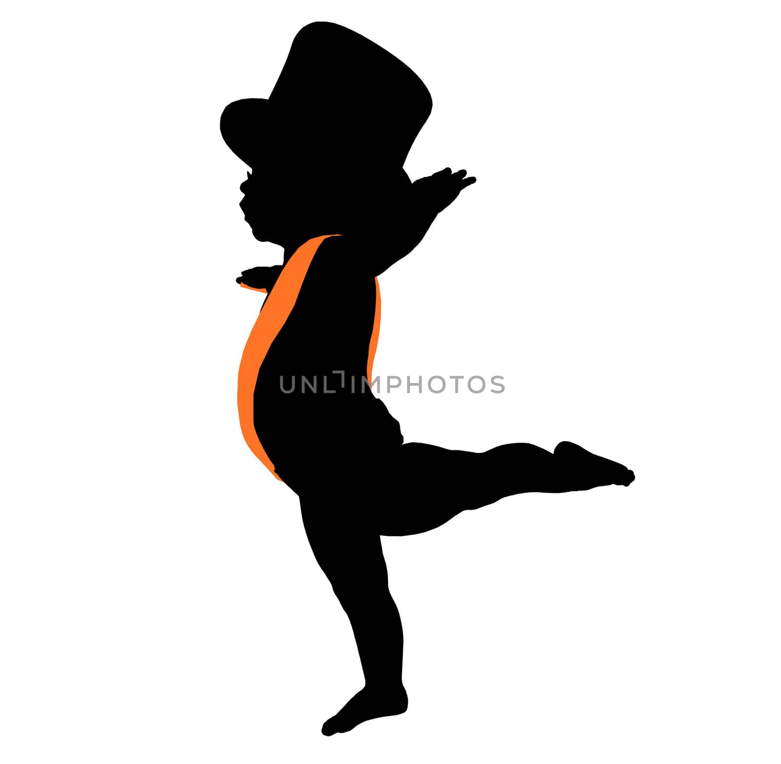 New years baby silhouette on a white background