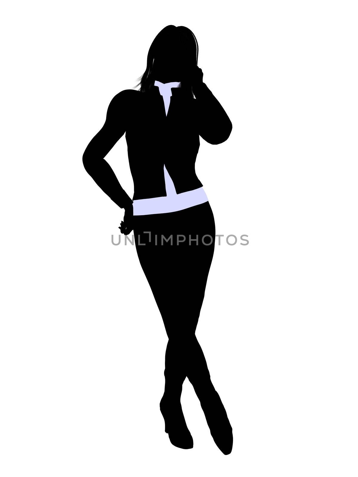 Female business executive silhouette on a white background