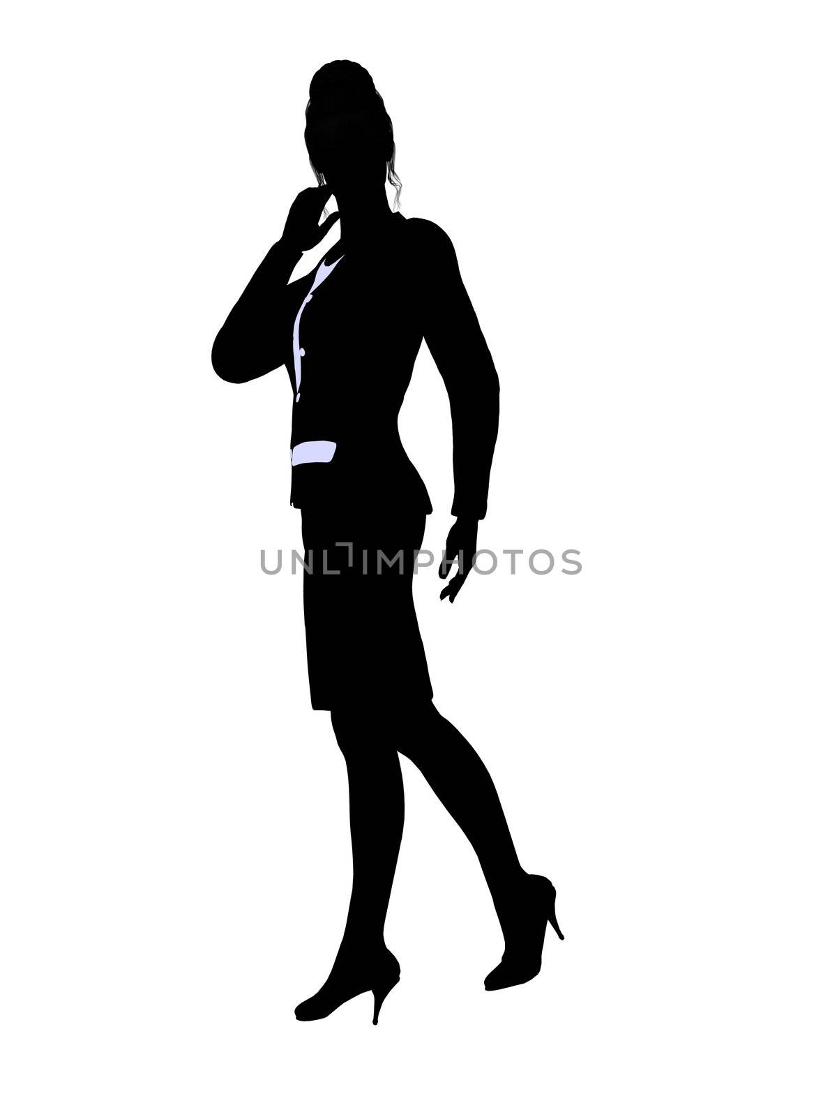 Female business executive silhouette on a white background