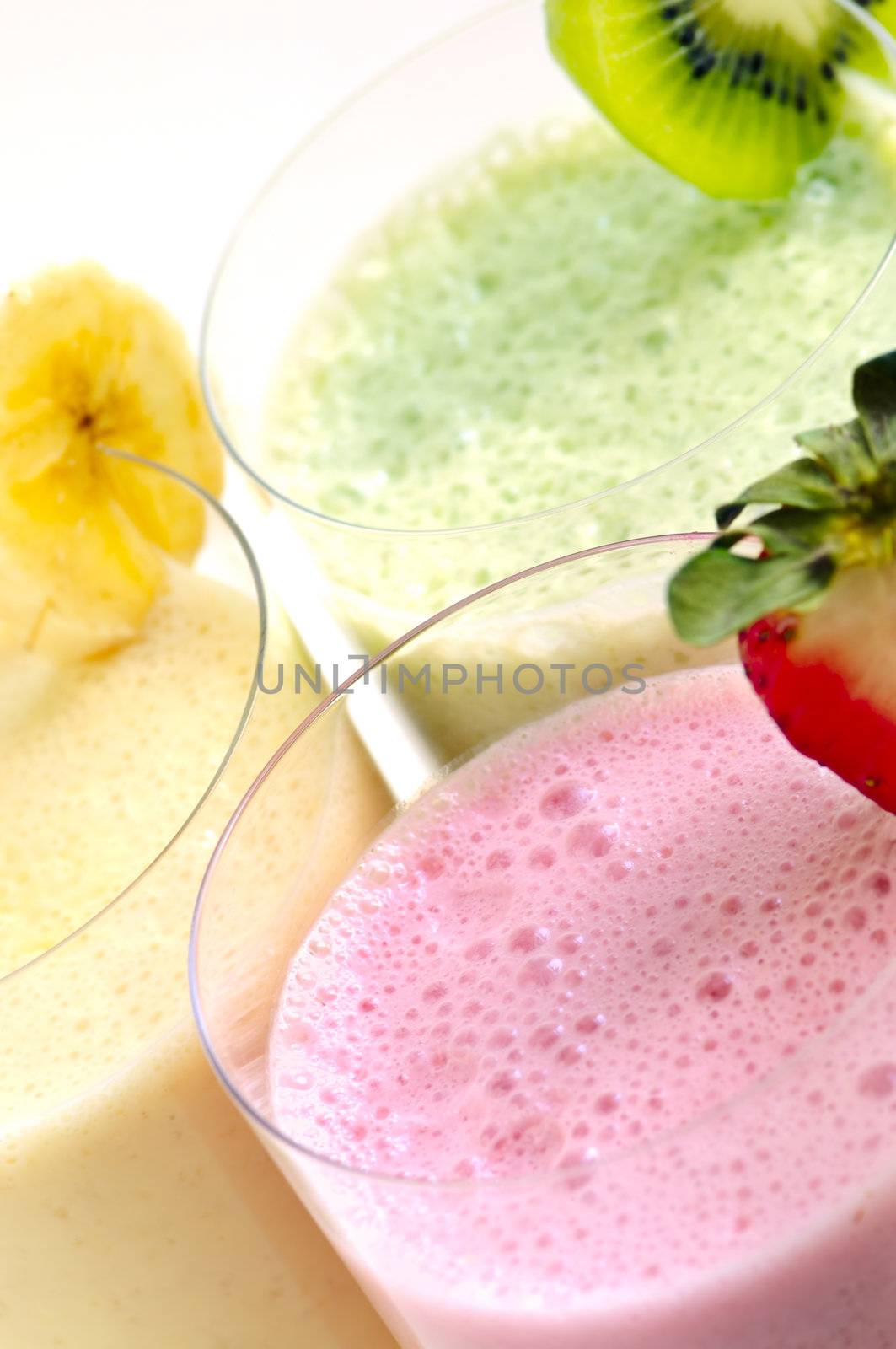 Assorted fruit smoothies by elenathewise