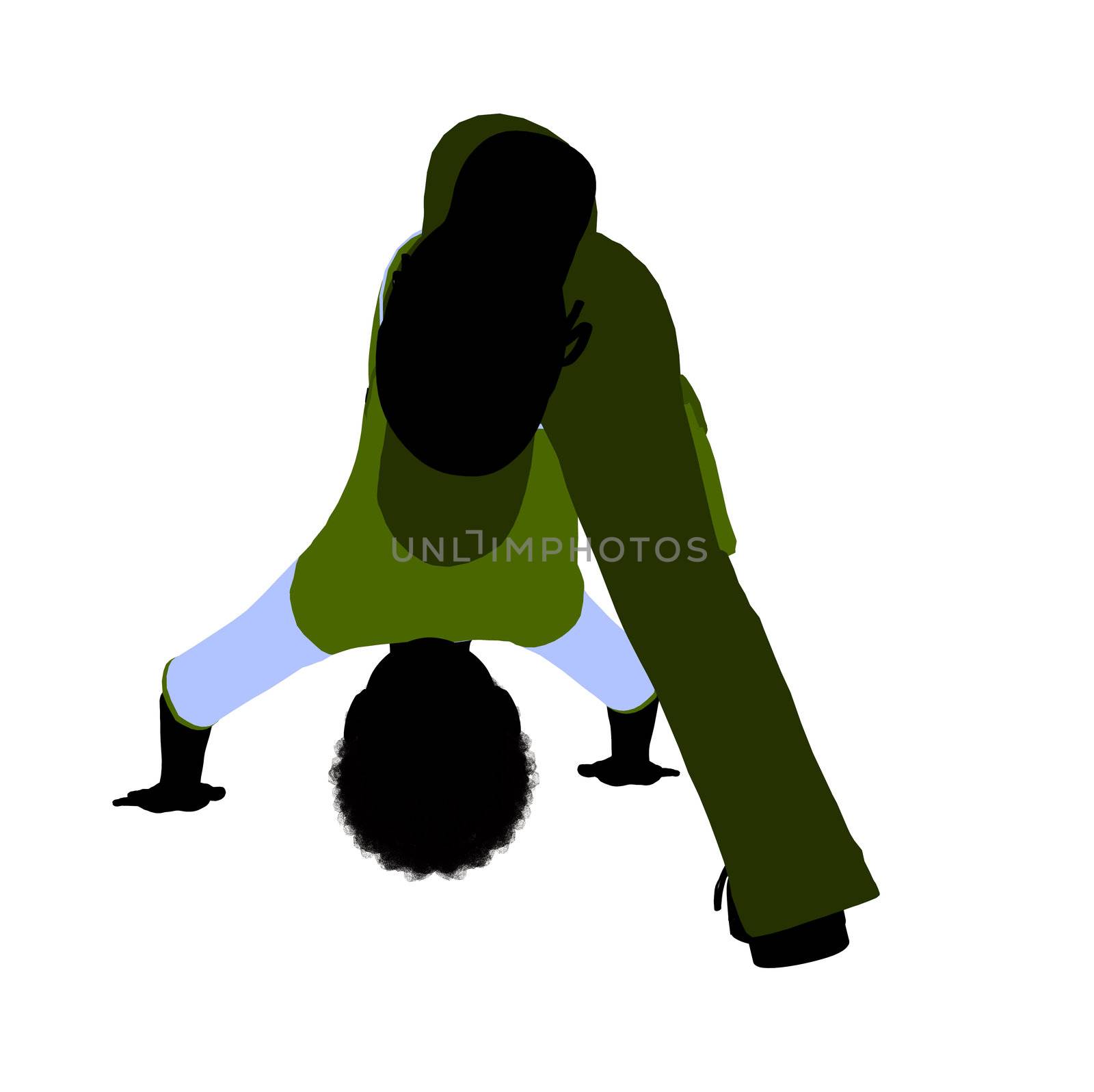 African American Boy Illustration Silhouette by kathygold