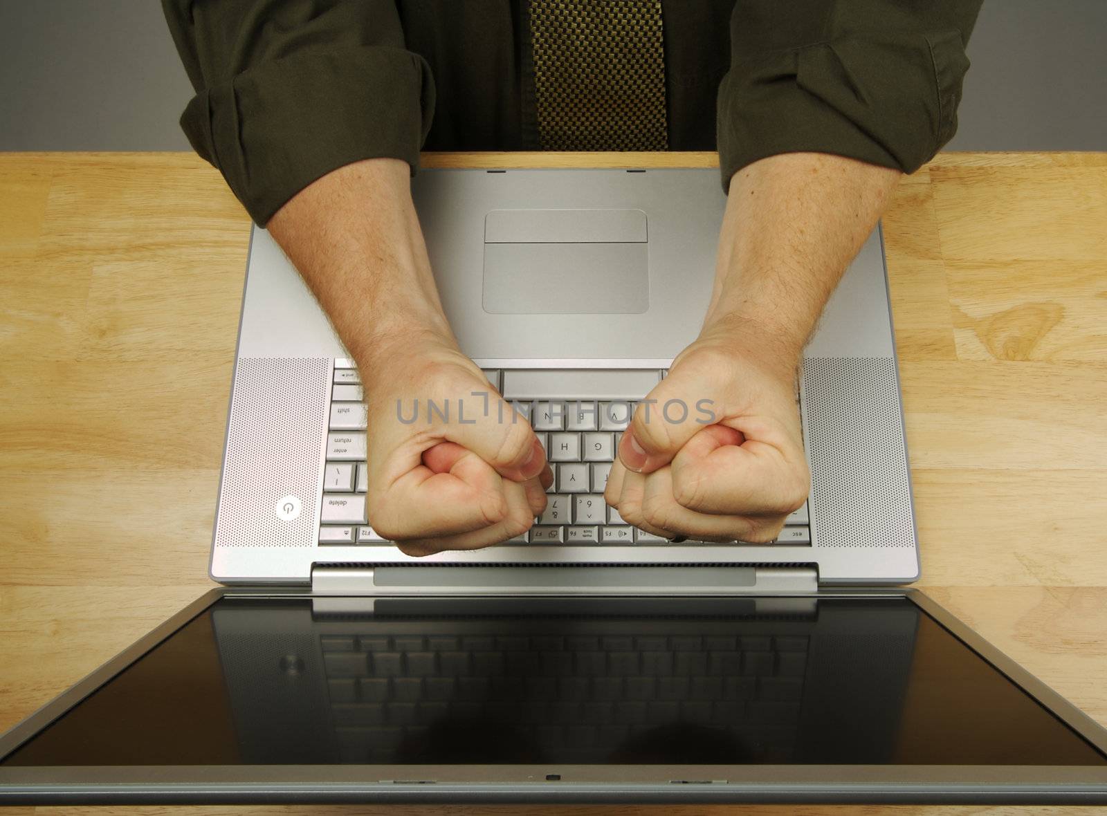 Man Using Laptop by Feverpitched