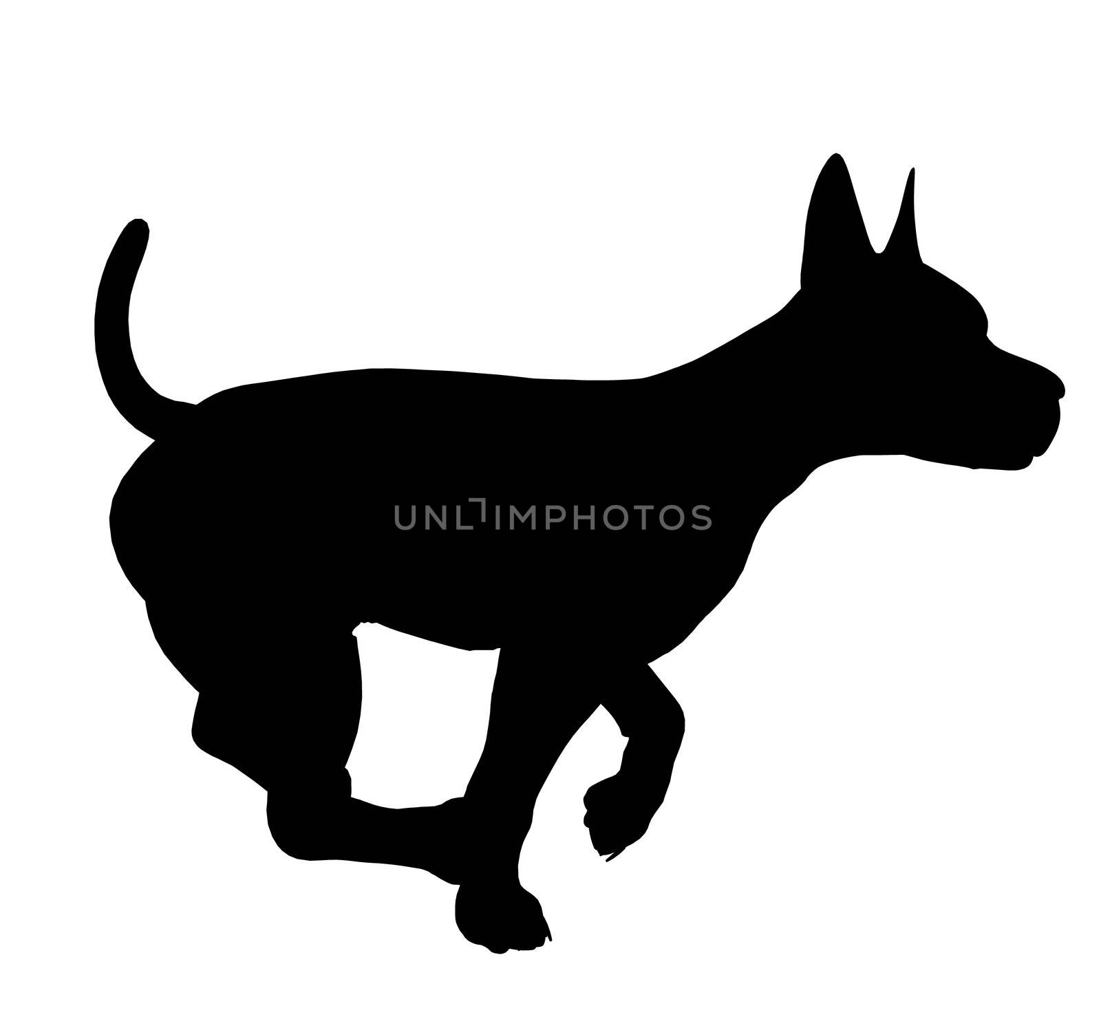 Puppy Dog Illustration Silhouette by kathygold