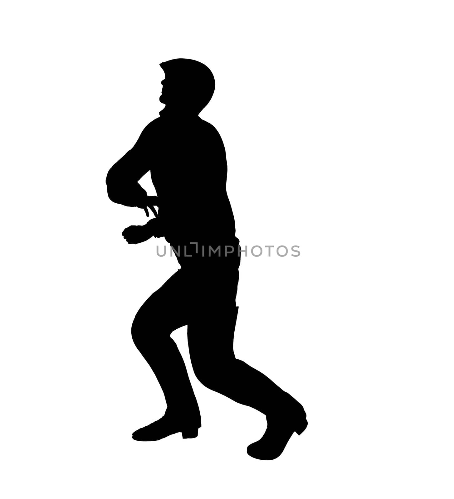 Male urban dancer silhouette on a grey background