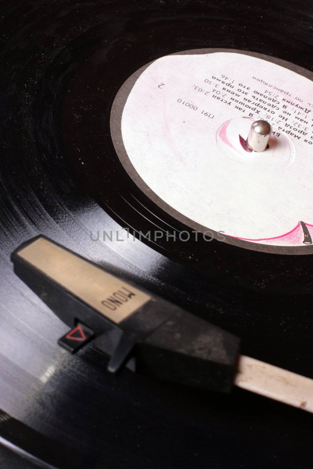 BLACK vinyl disk, plate for gramophone