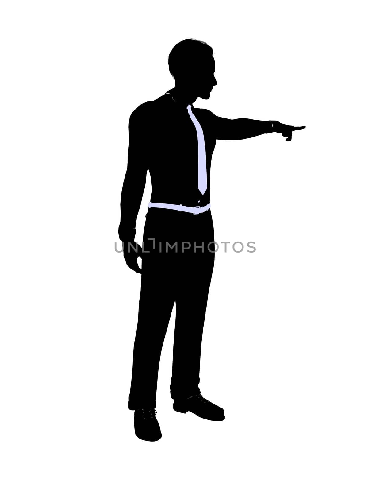 Male business silhouette illustration on a white background