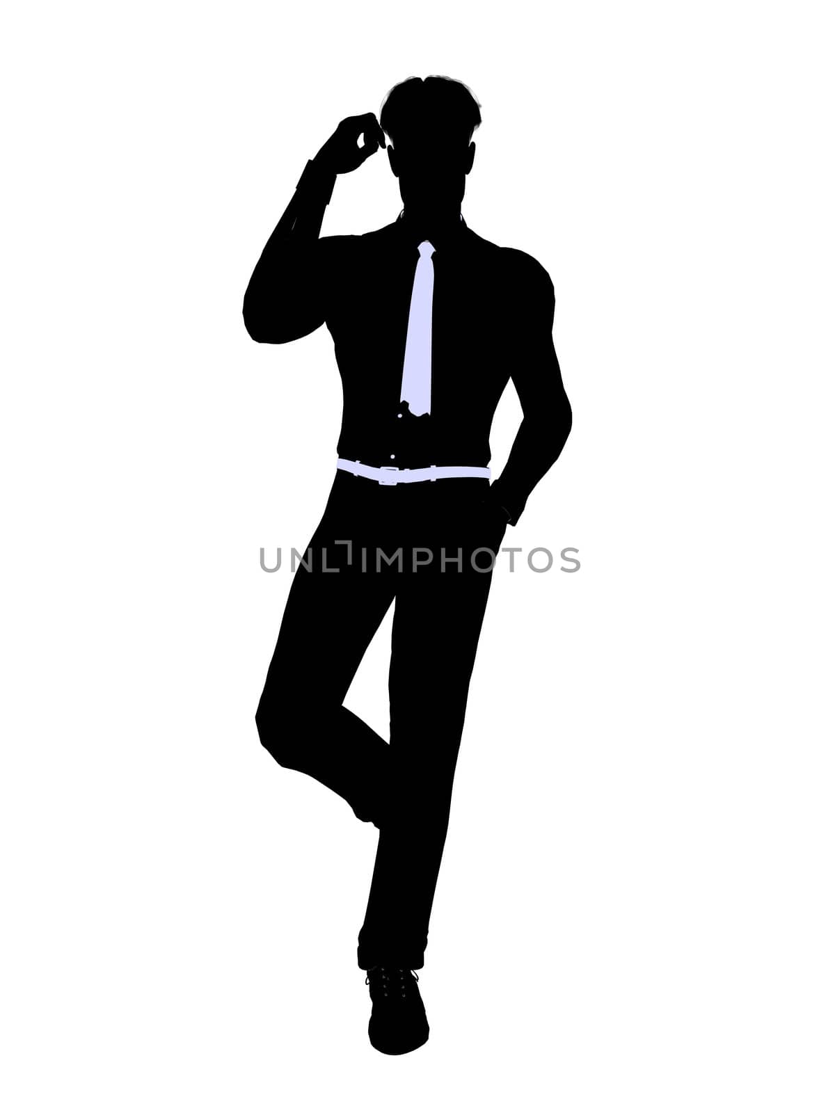 Male business silhouette illustration on a white background