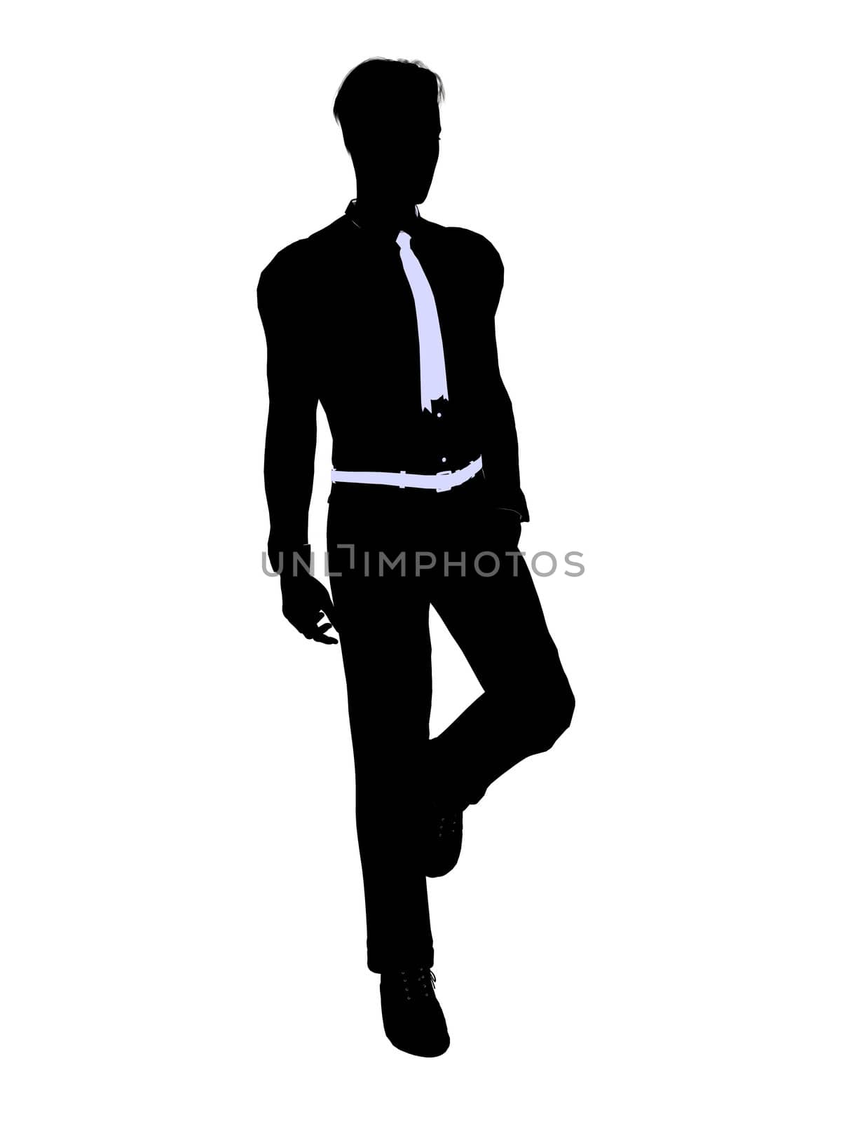 Male business silhouette illustration on a white background