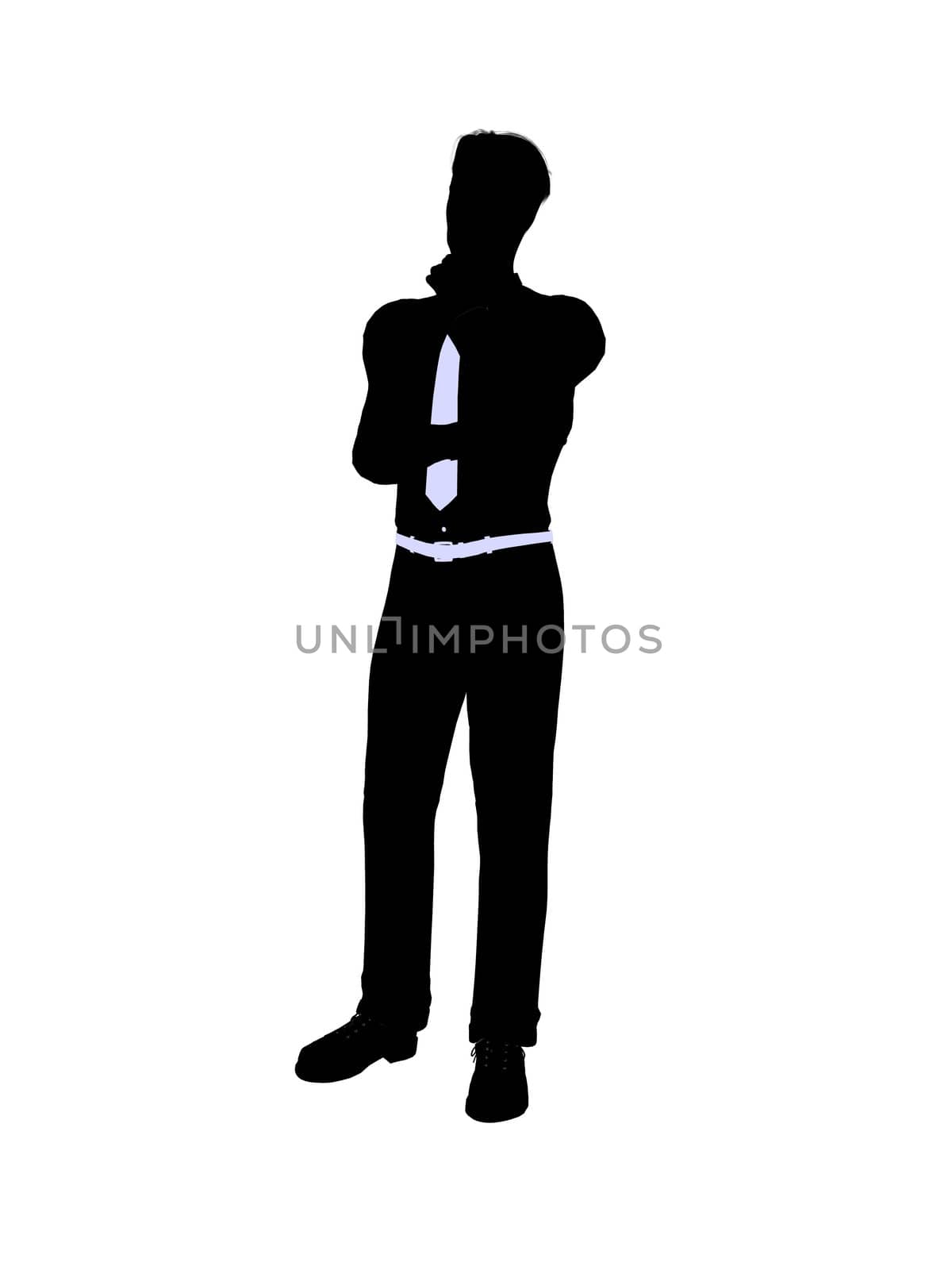 Male business silhouette illustration on a white background