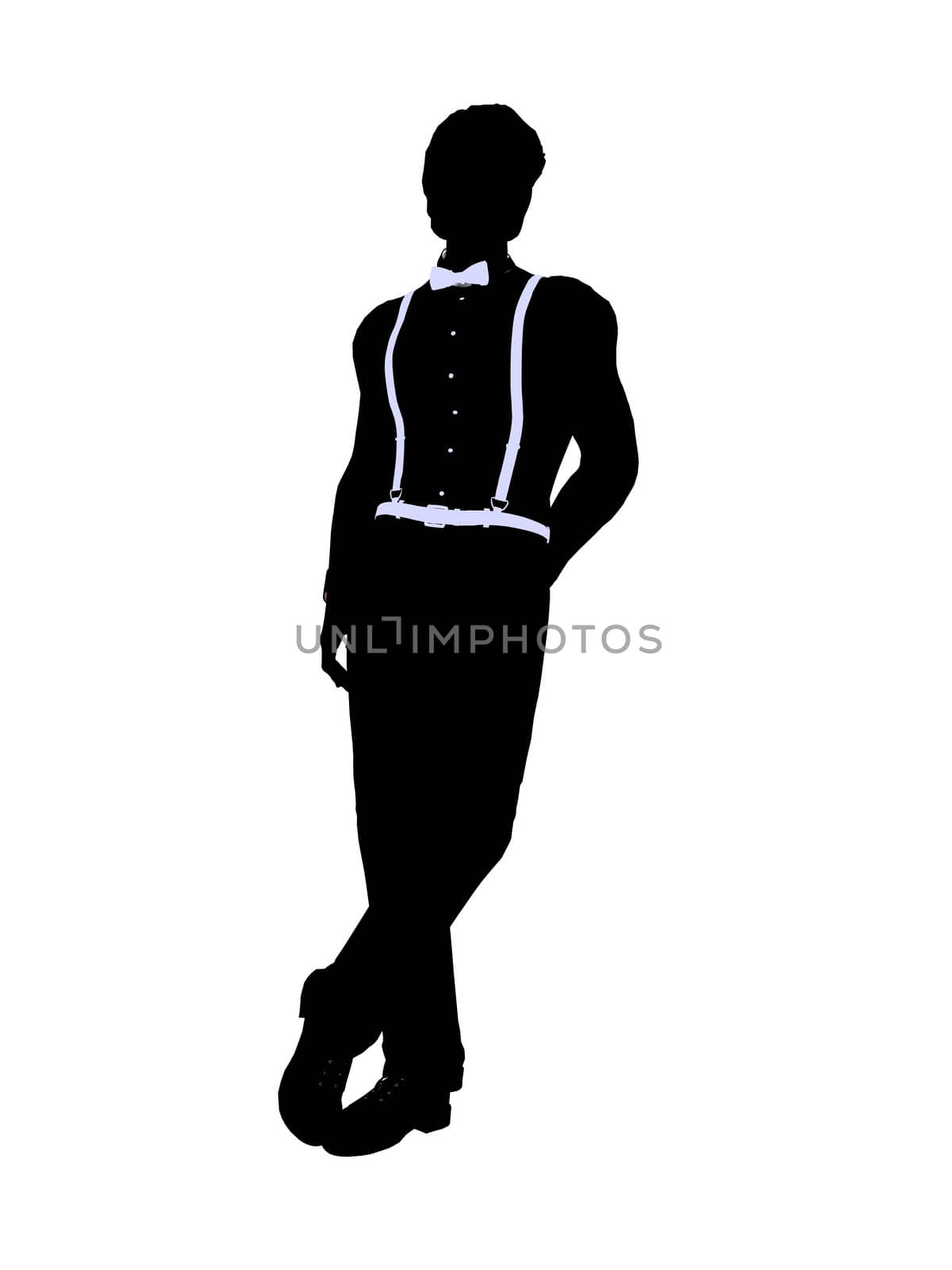 Male business silhouette illustration on a white background