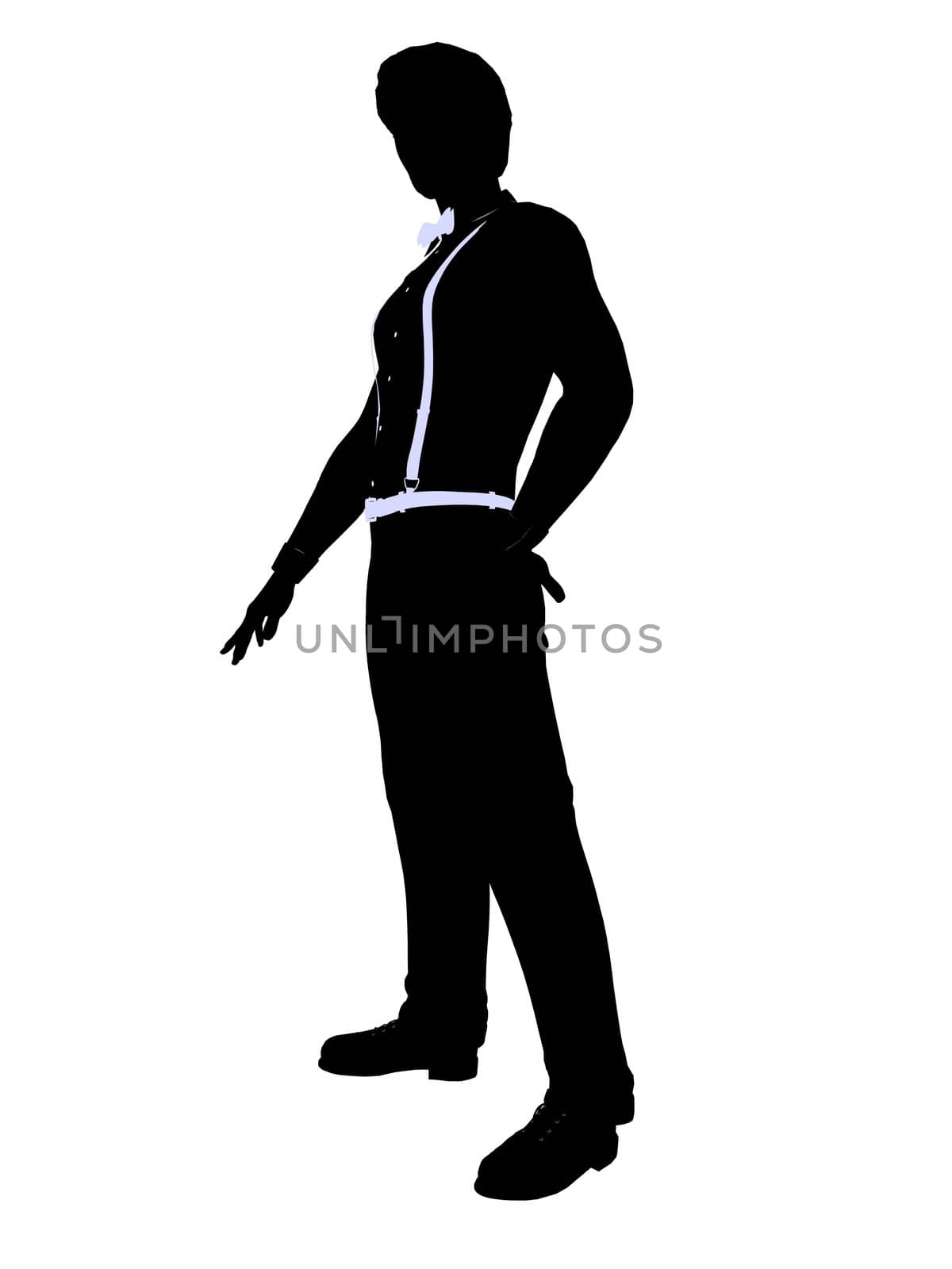 Male business silhouette illustration on a white background