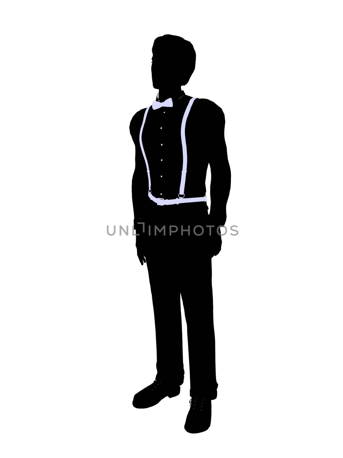 Male business silhouette illustration on a white background