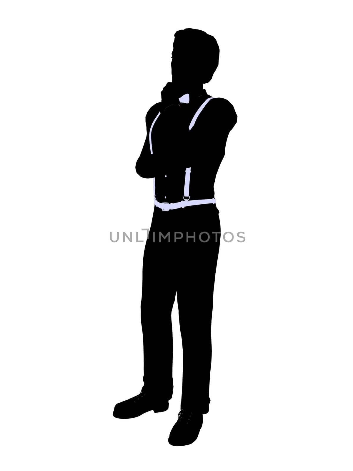 Male business silhouette illustration on a white background