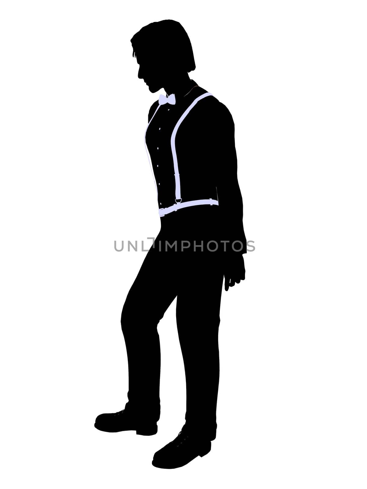 Male business silhouette illustration on a white background