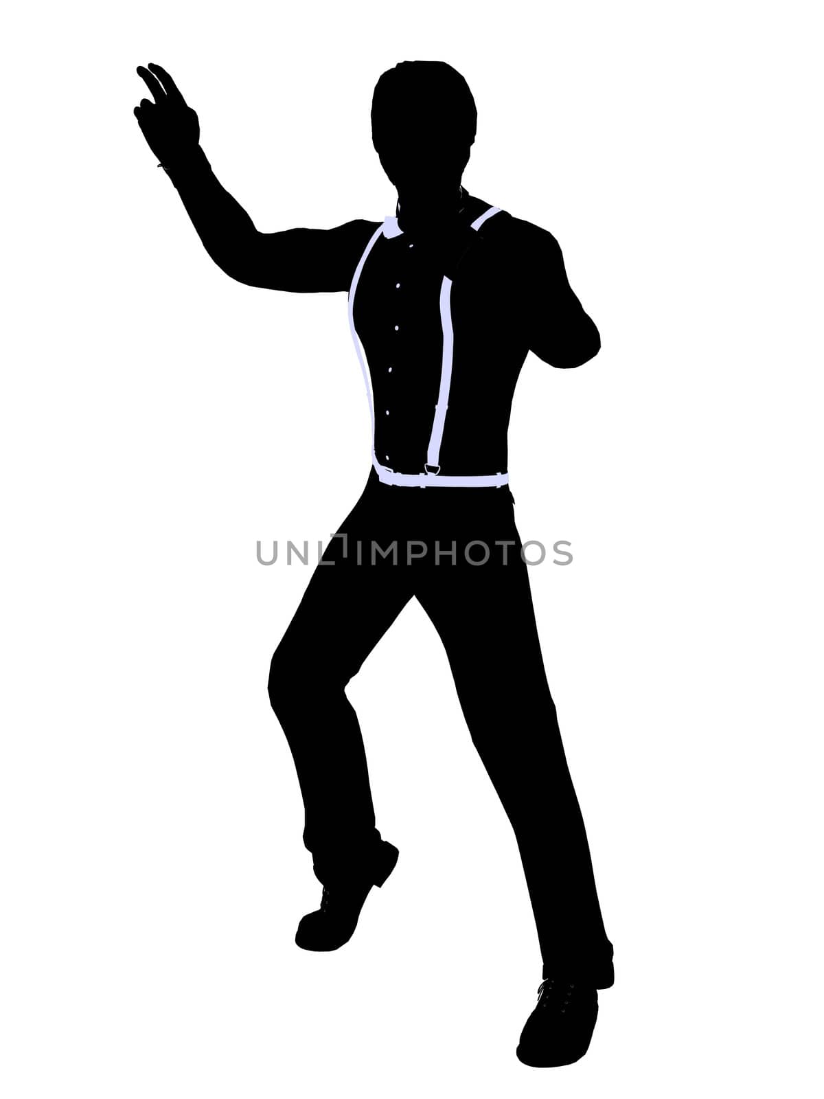 Male business silhouette illustration on a white background