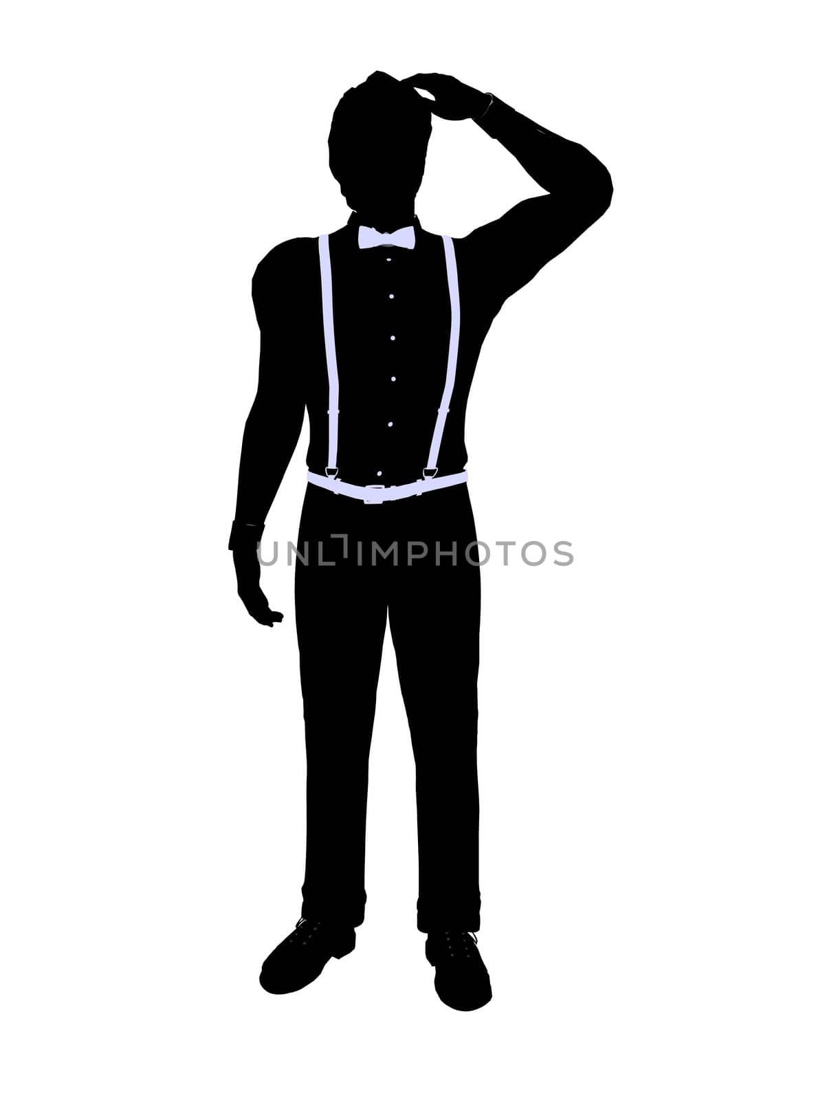 Male business silhouette illustration on a white background