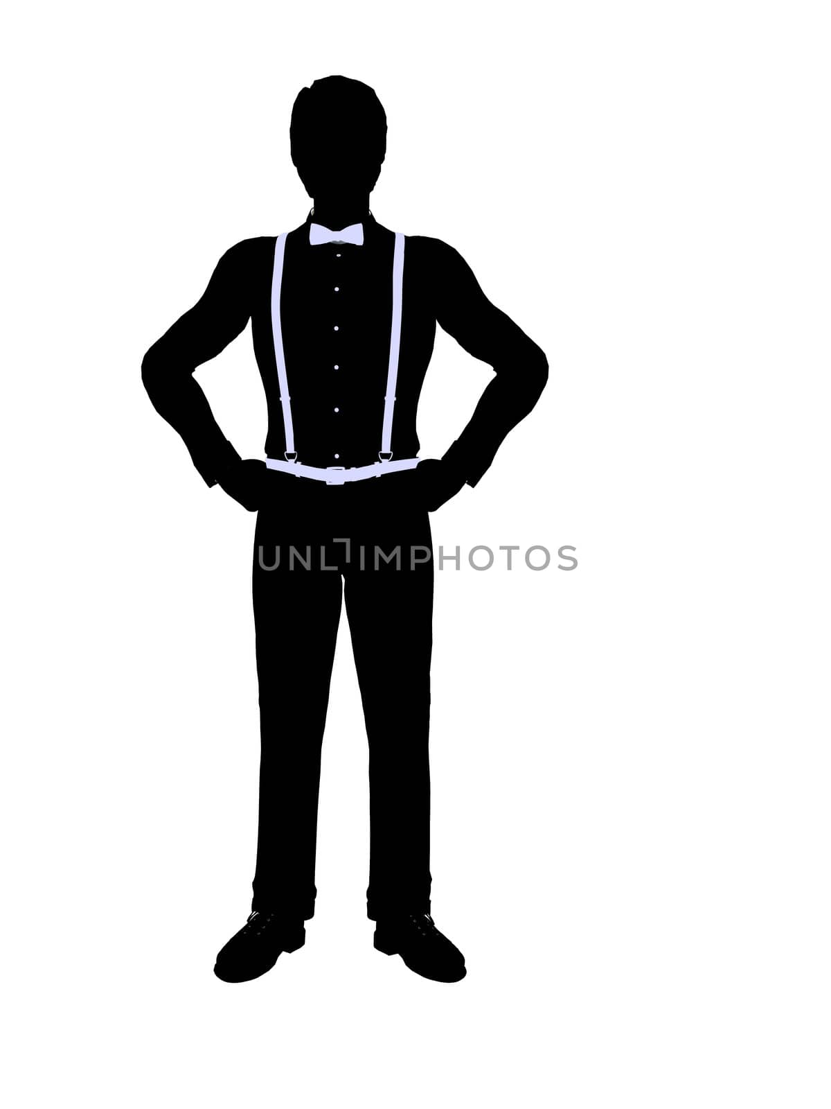 Male business silhouette illustration on a white background