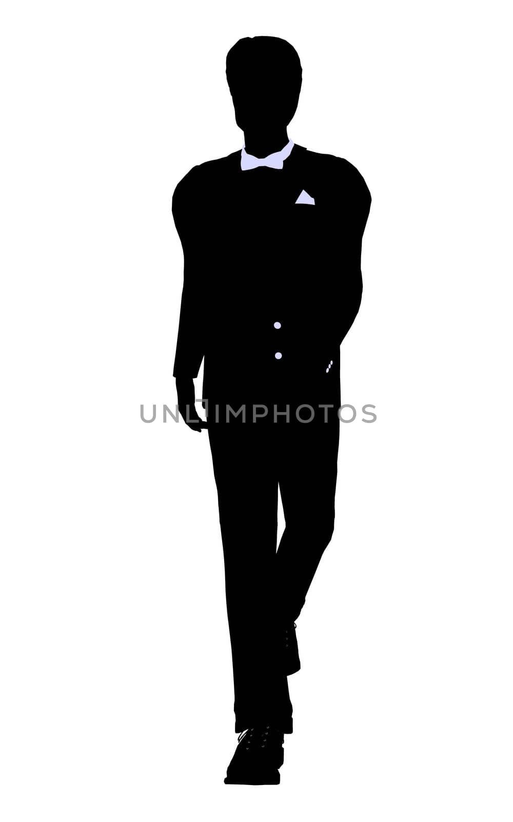 Male business silhouette illustration on a white background