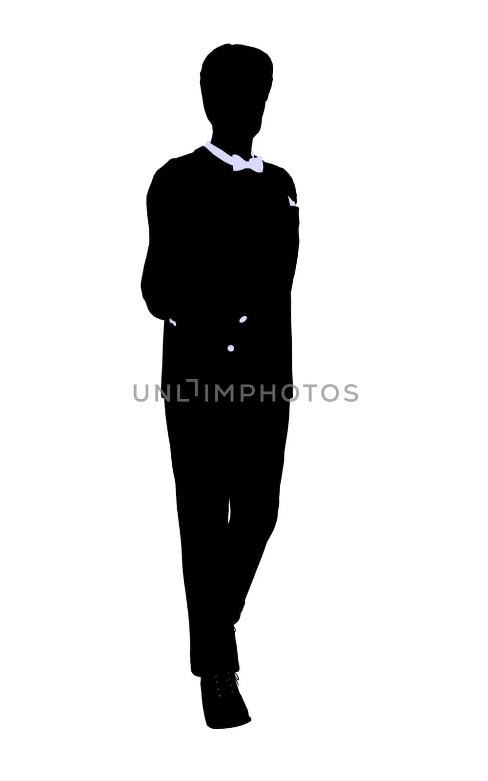 Male business silhouette illustration on a white background