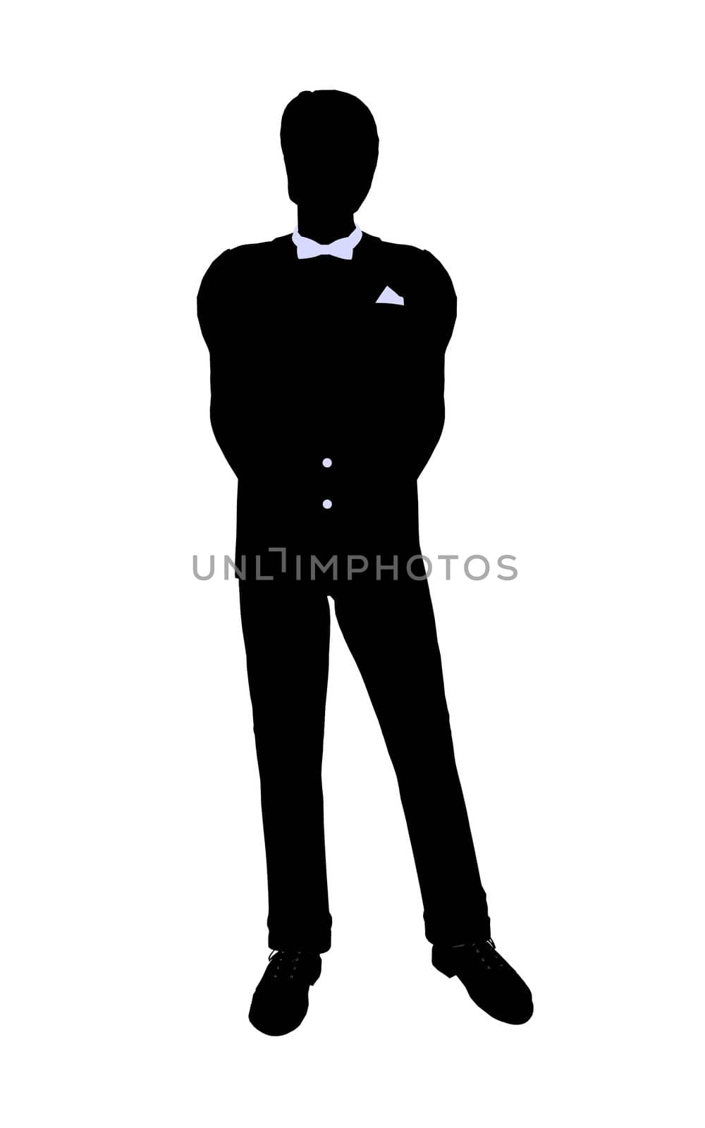 Male business silhouette illustration on a white background