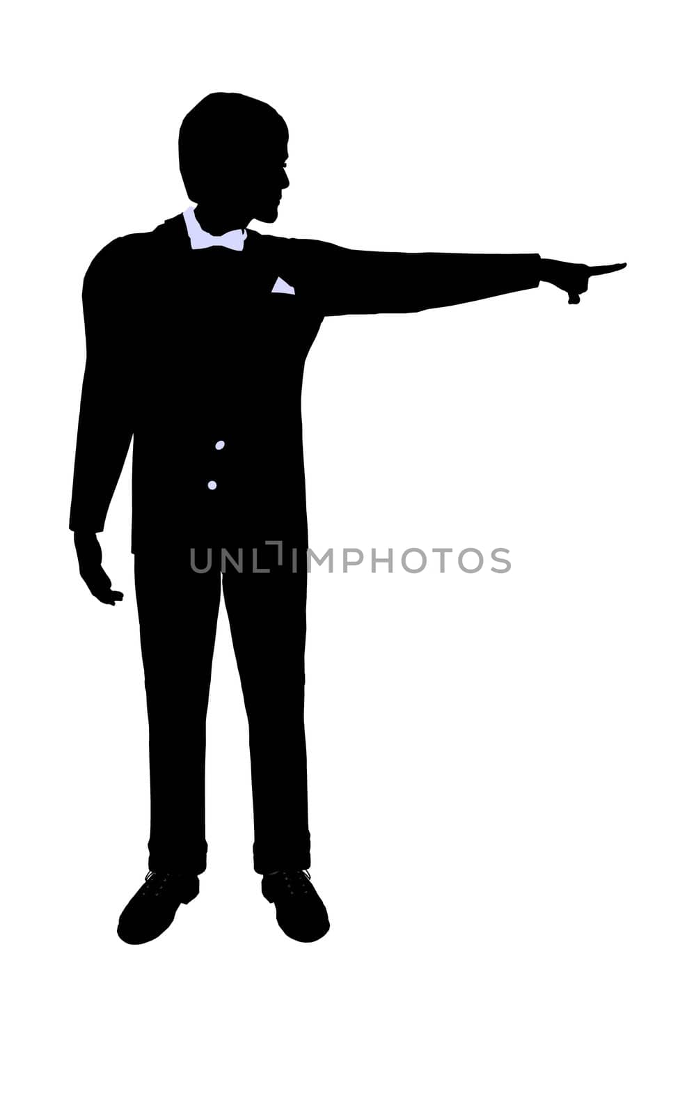 Male business silhouette illustration on a white background