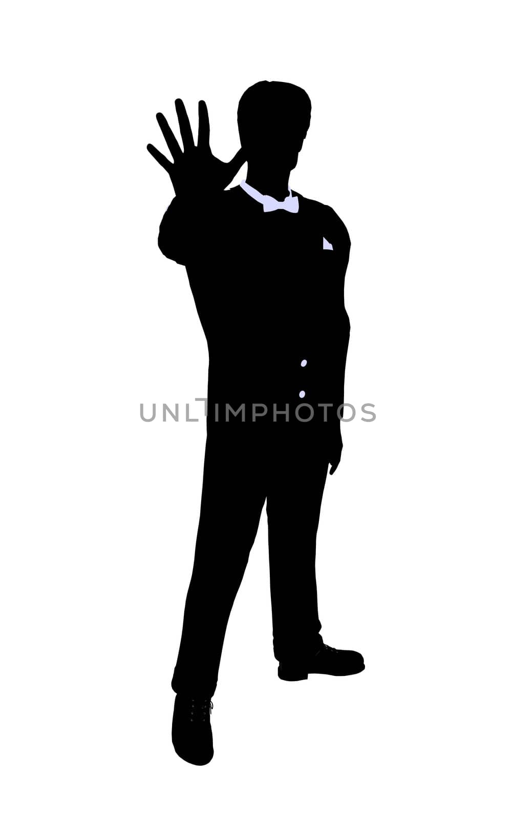 Male business silhouette illustration on a white background