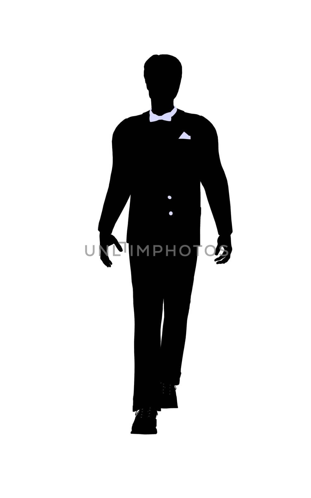 Male business silhouette illustration on a white background