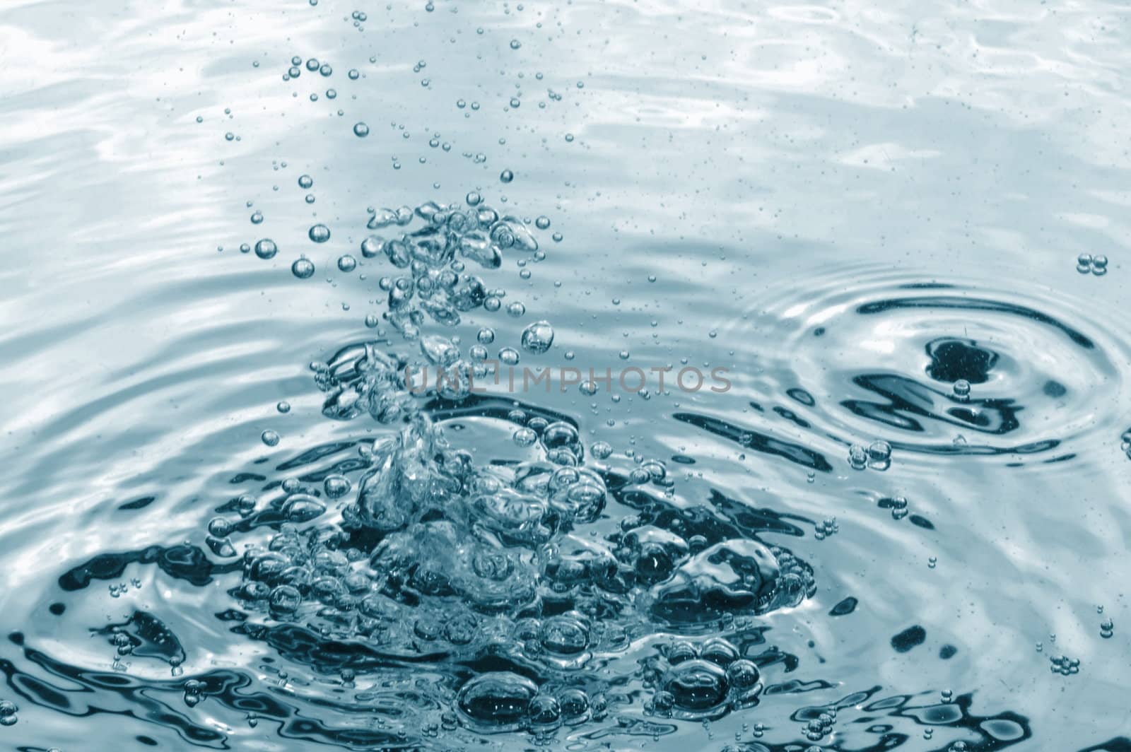 fresh abstract water background with splashing bubbles