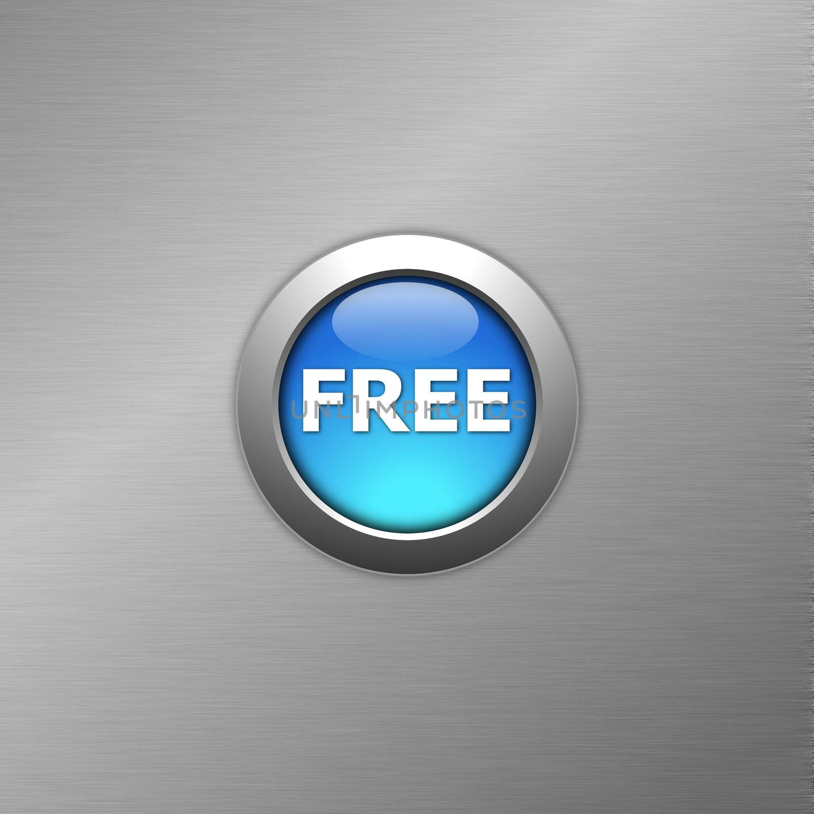 blue free button on metal a texture