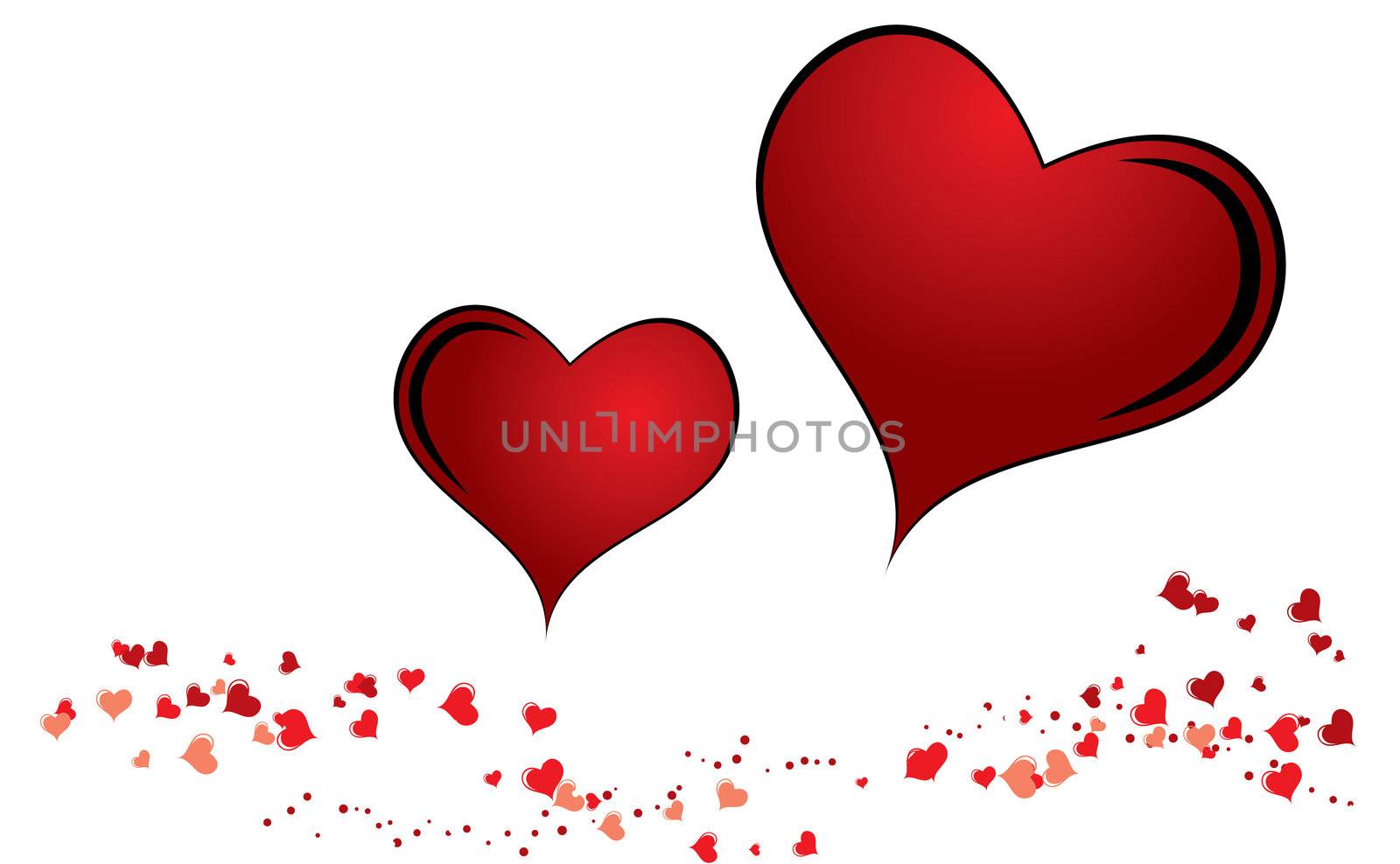 Nice several red hearts for your valentine design