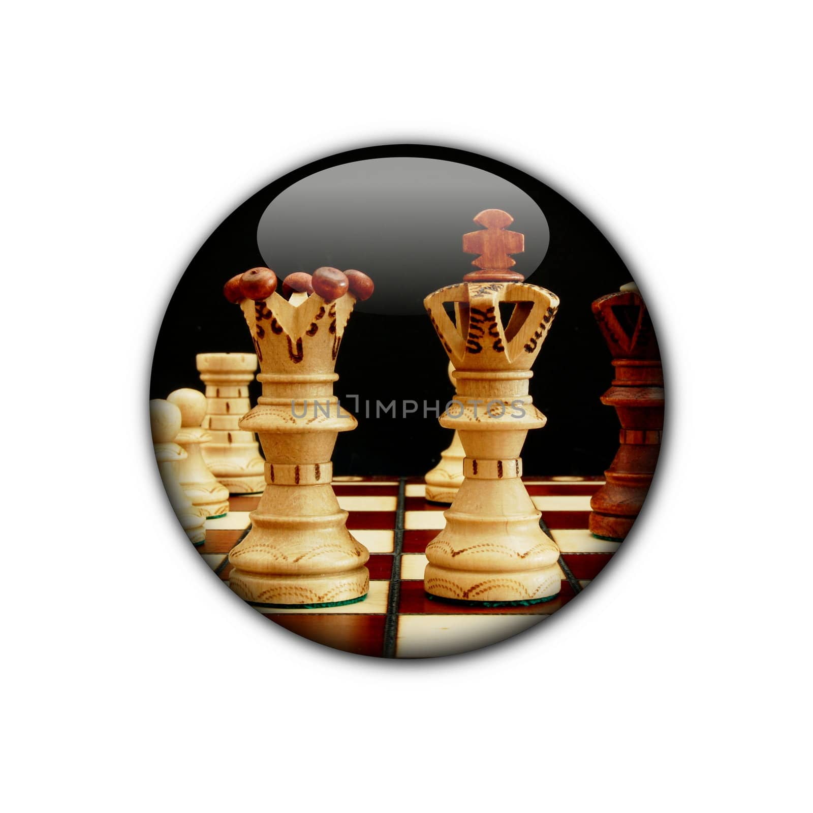 chess button showing business stratregy or competition concept