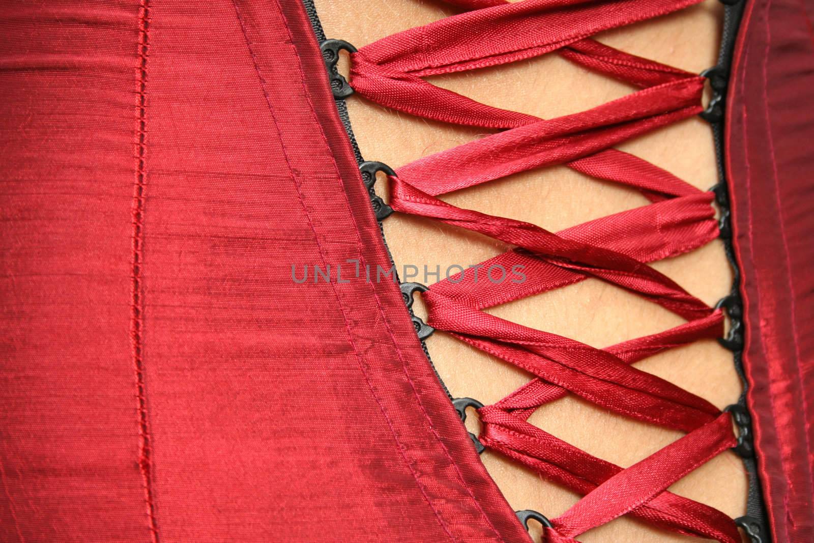Red female corset, background