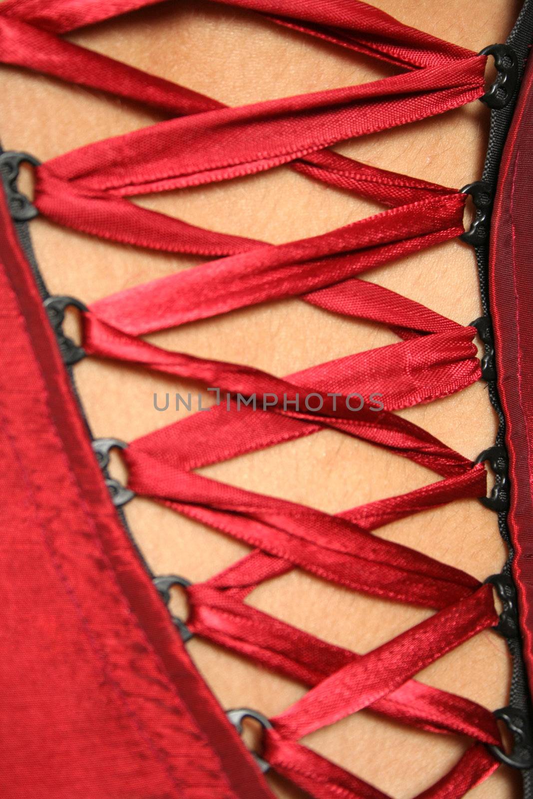 Red female corset, background
