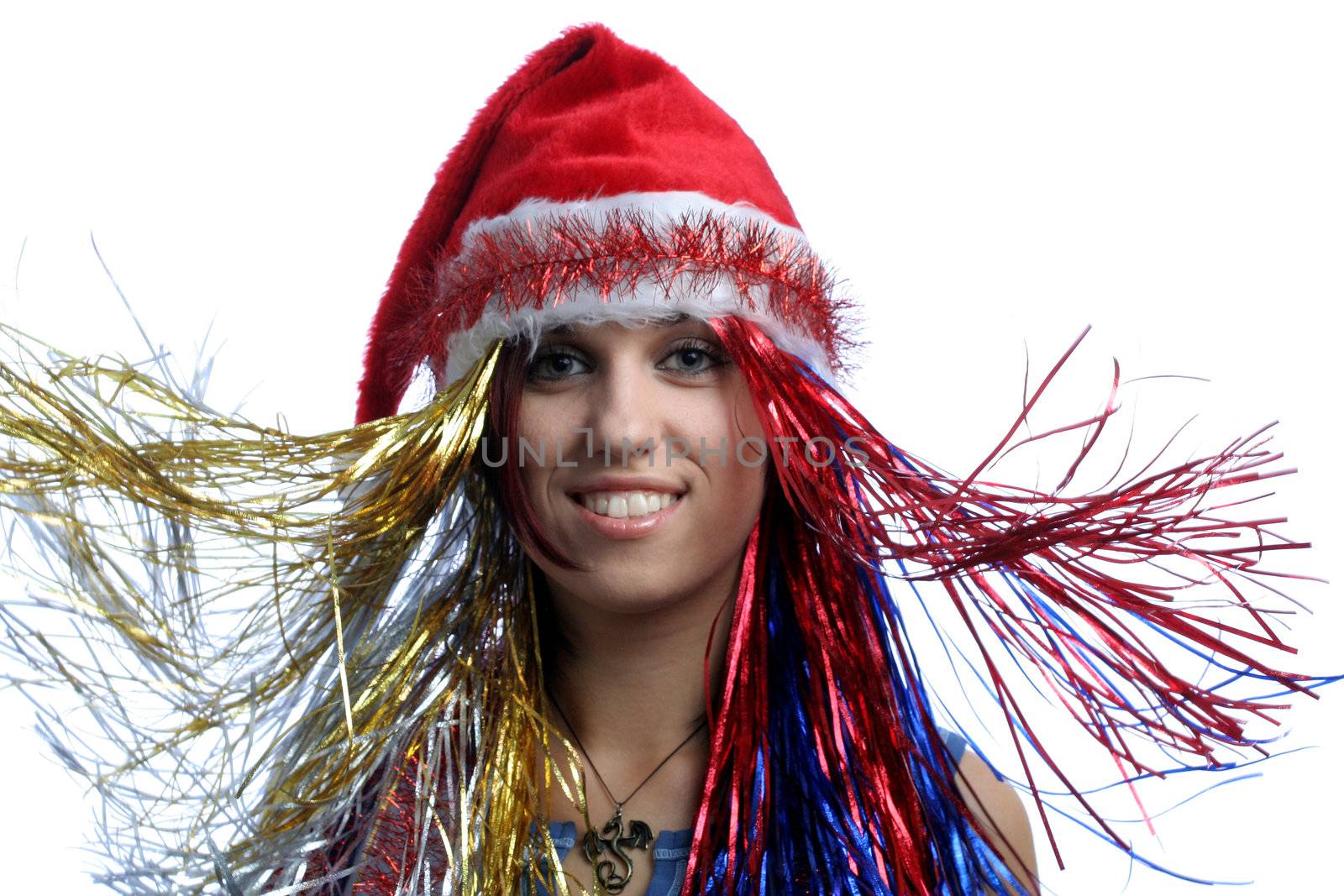 Christmas portrait, isolated on white