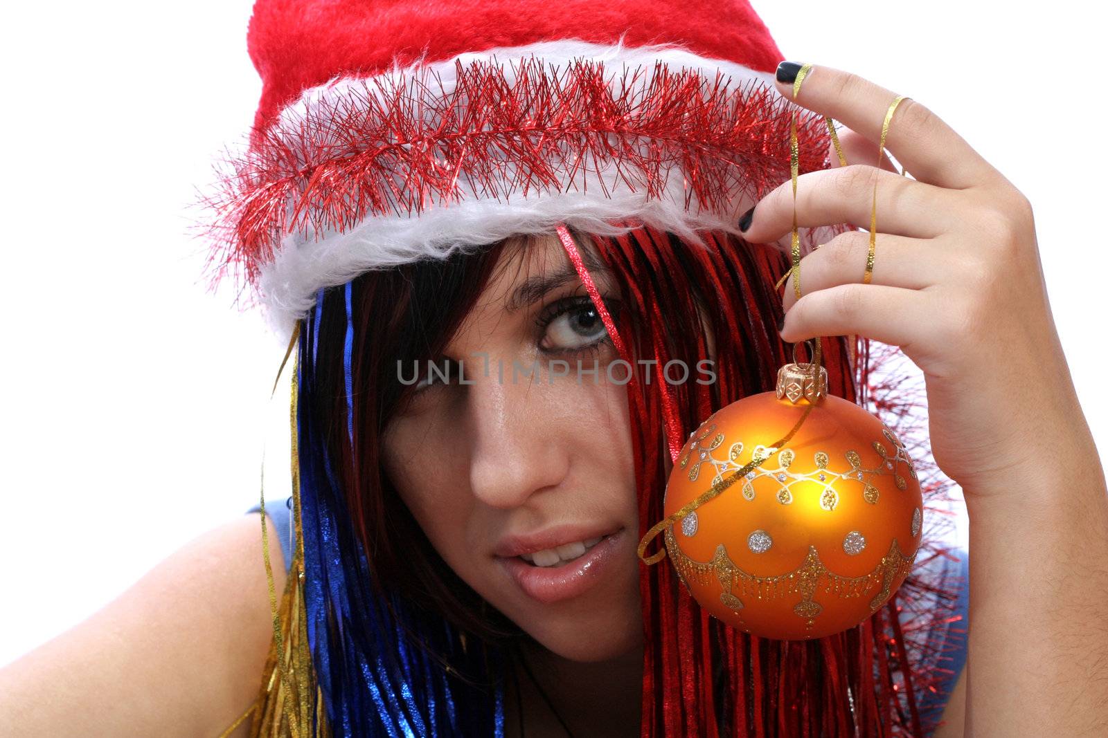 christmas girl, isolated on white