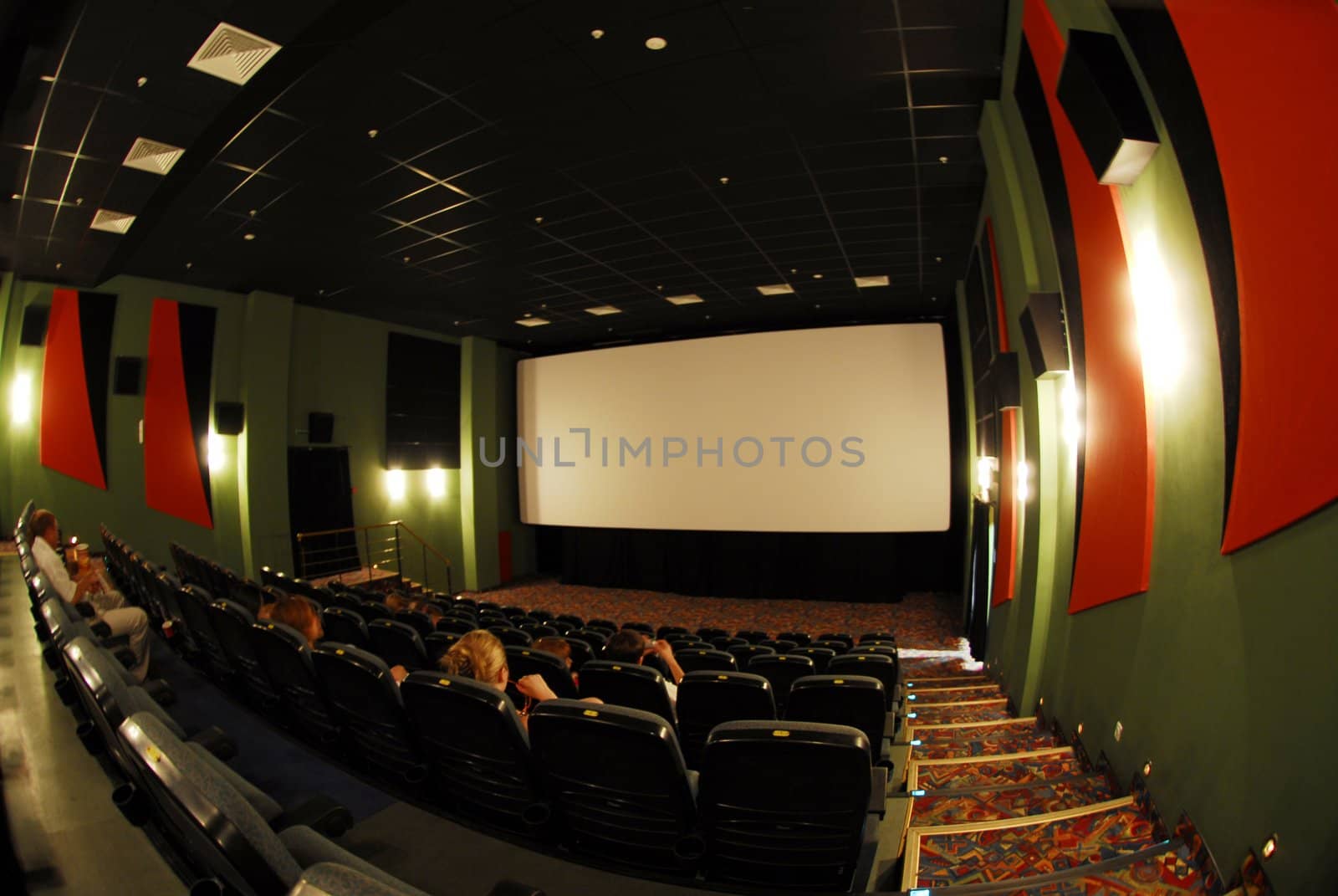 Cinema red seats in cinema hall 6