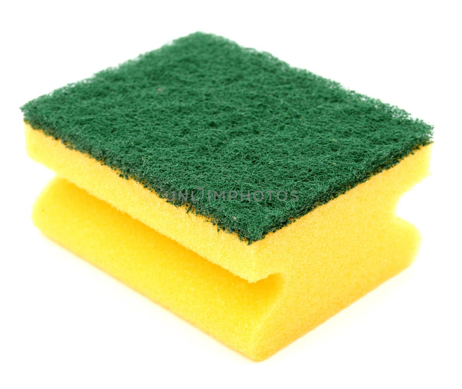 Sponge for washing utensils, on a white background 