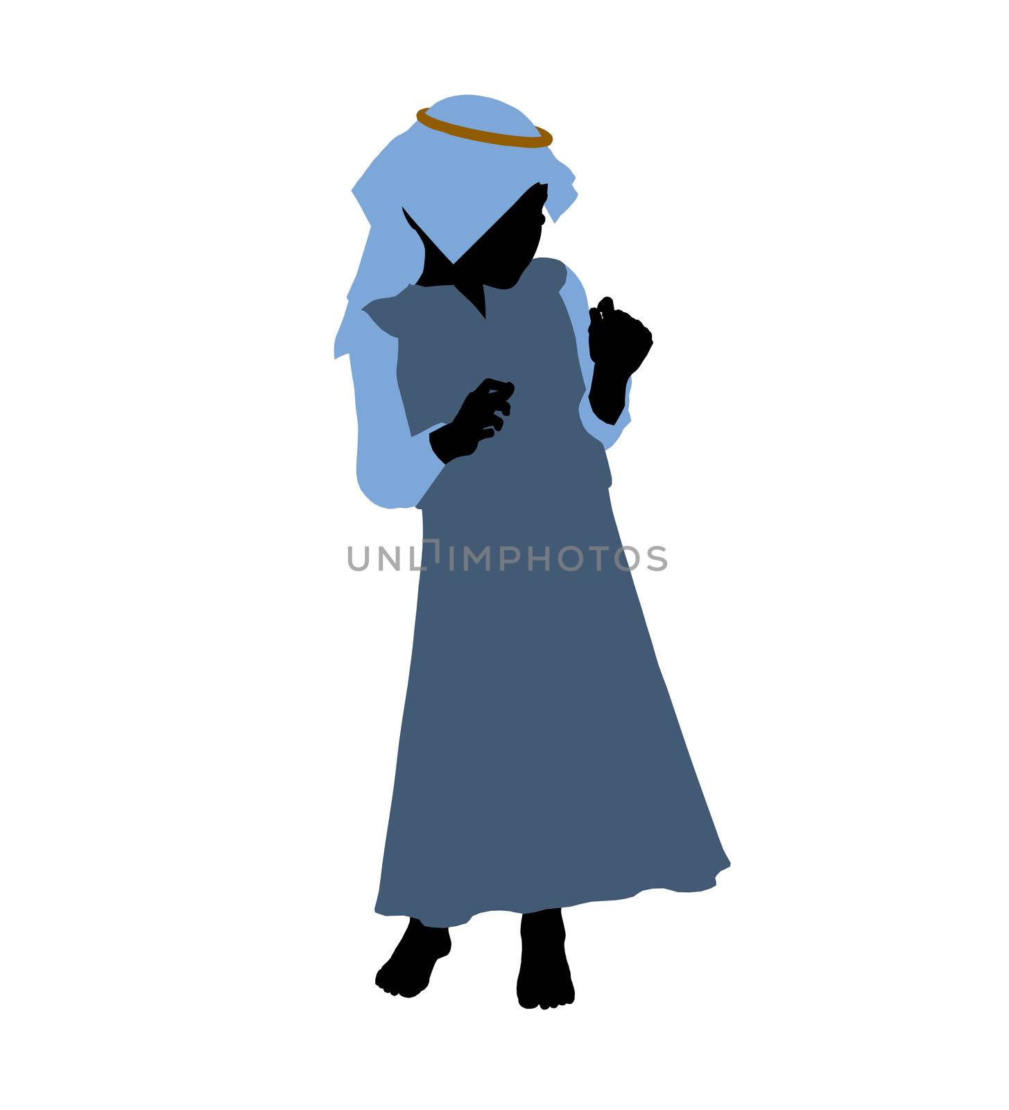Nativity art illustration silhouette on a white background