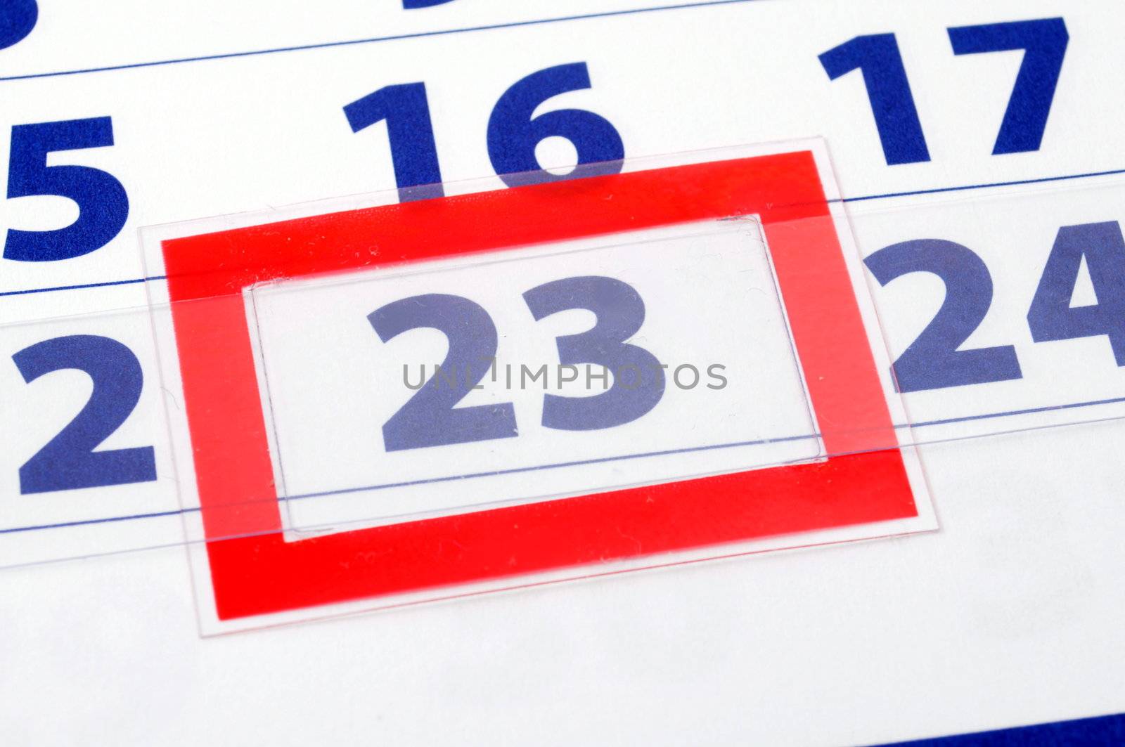 date of today shown by calendar with red pointer