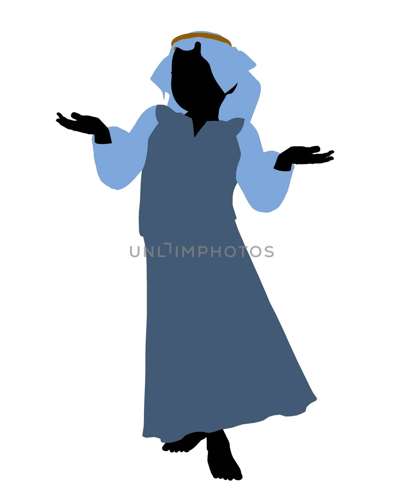 Nativity art illustration silhouette on a white background