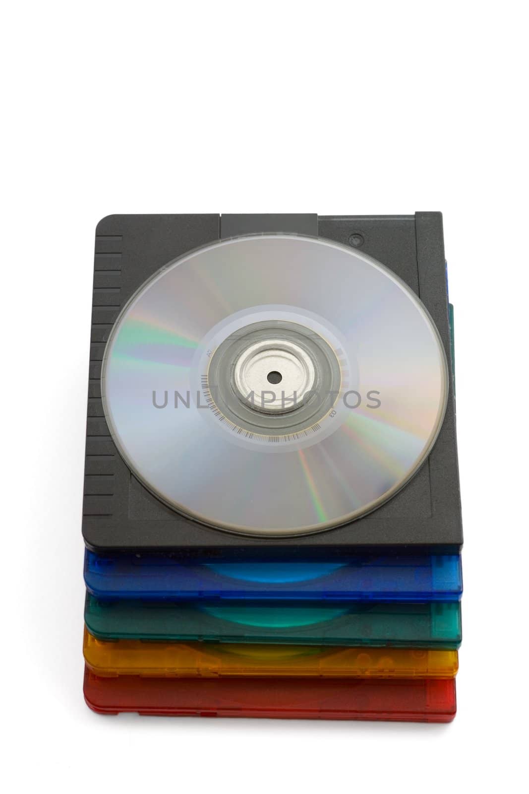 Mini discs isolated on white background