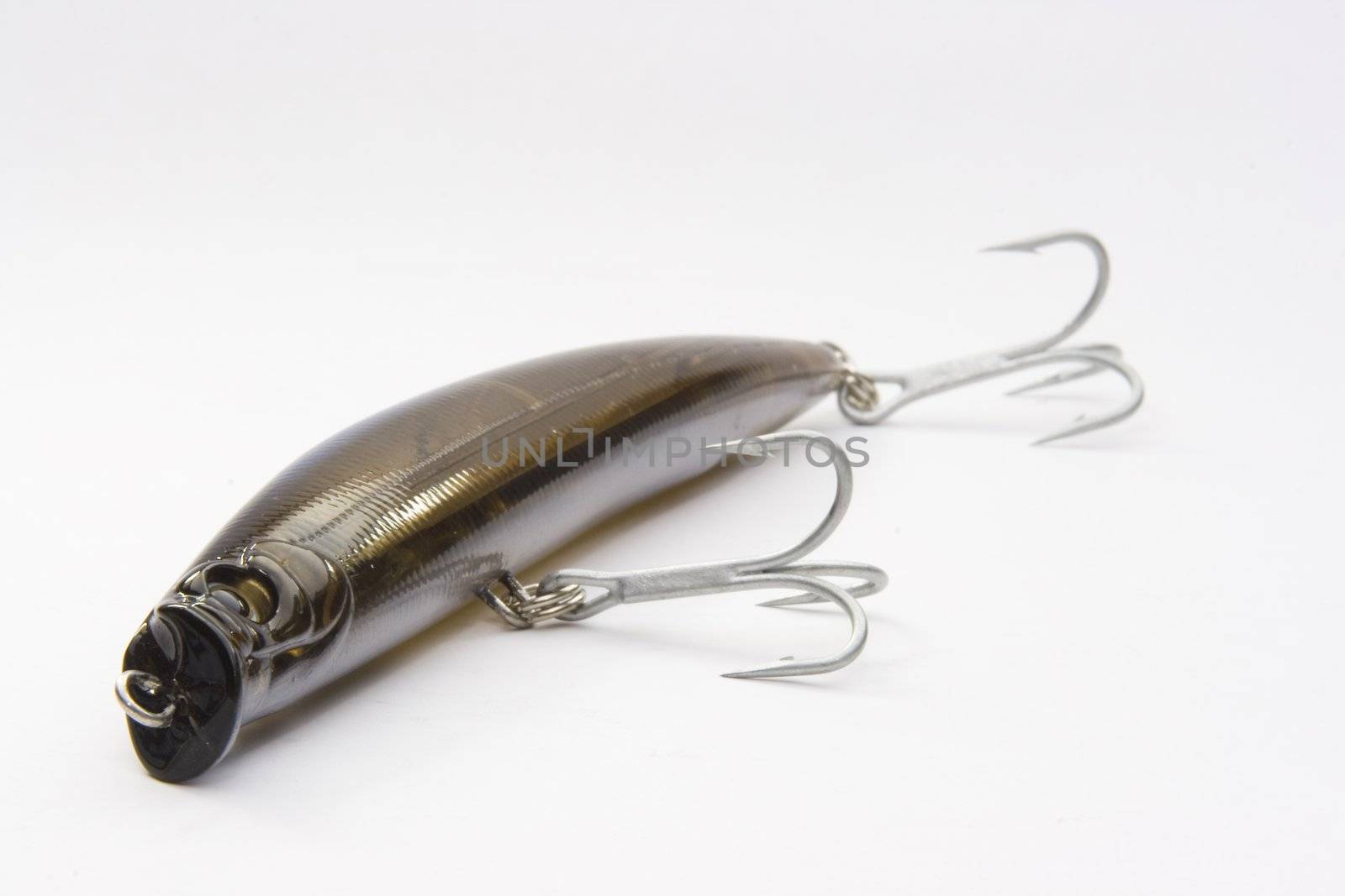 colorfull fishing lure with treble hooks