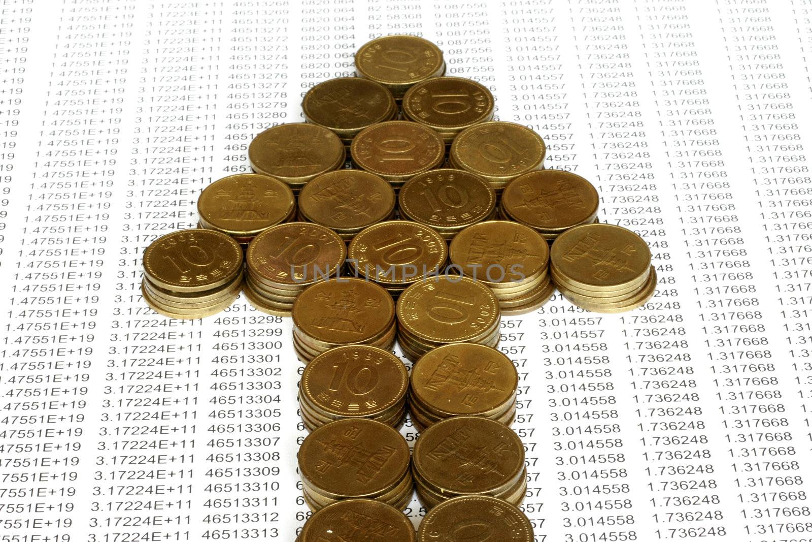 Coins in Arrow Stack  by sacatani