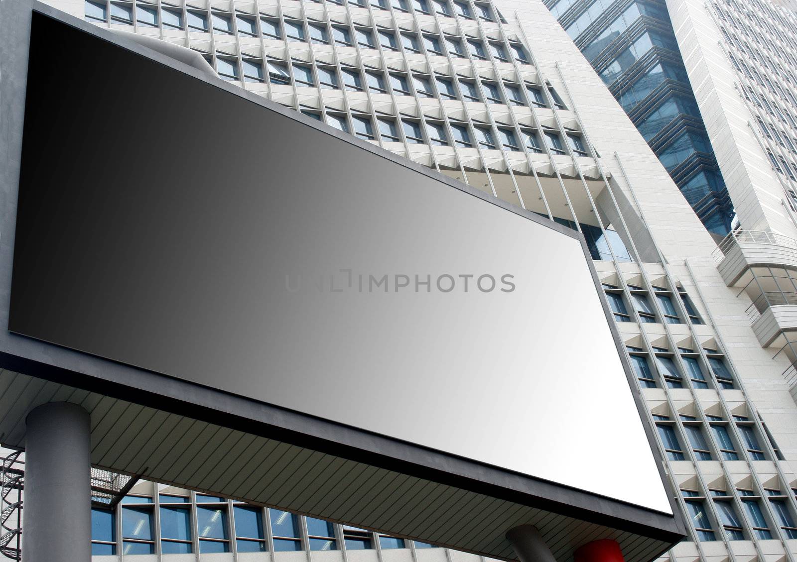 Blank Billboard with high rise building background