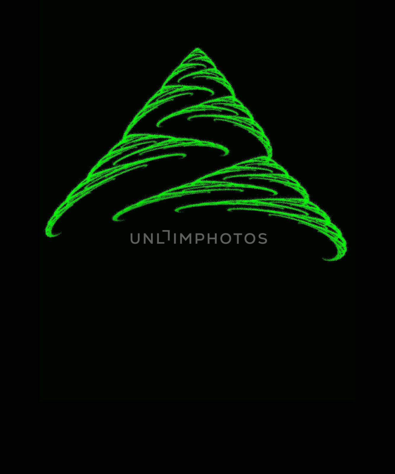Abstract Christmas tree concept against dark copyspace