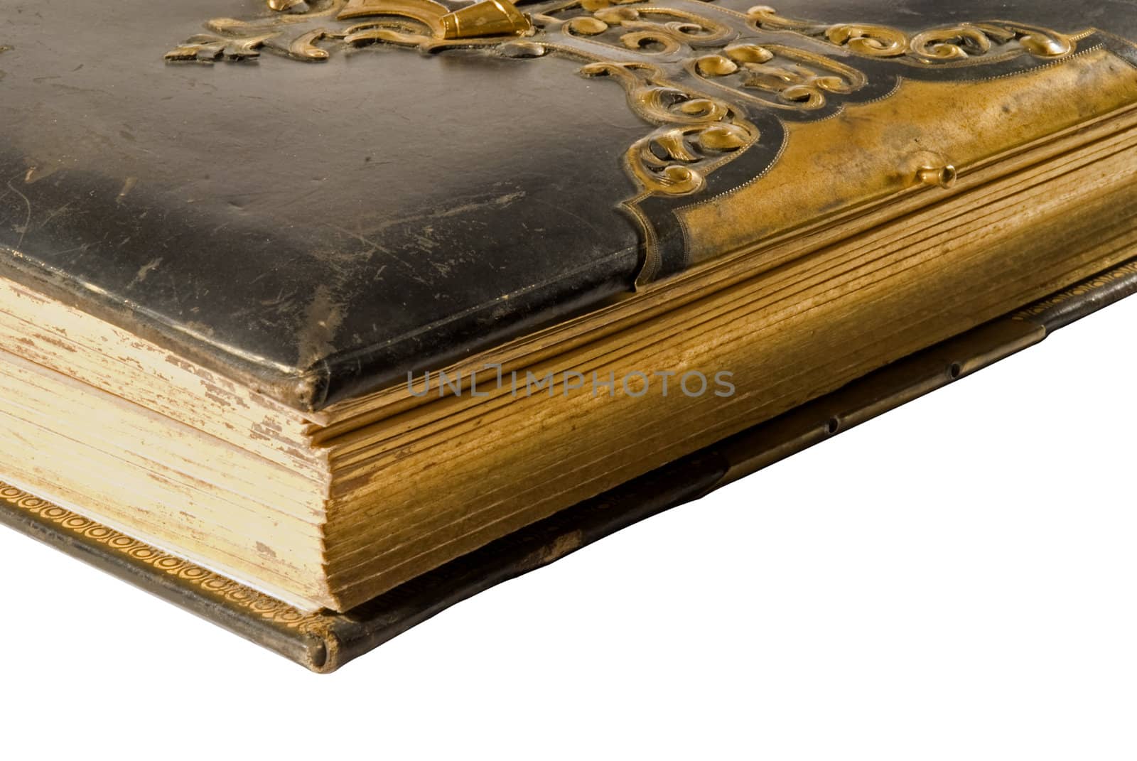 Details of an old book with gilt edge