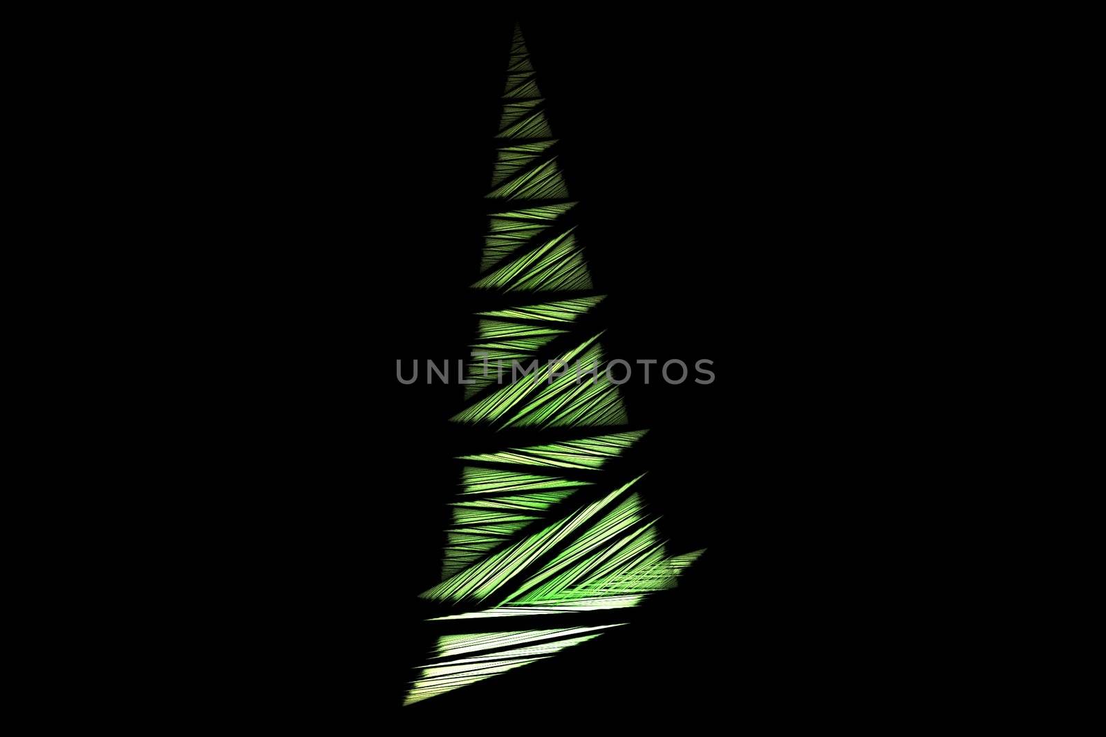 Abstract christmas tree concept with area of black copyspace