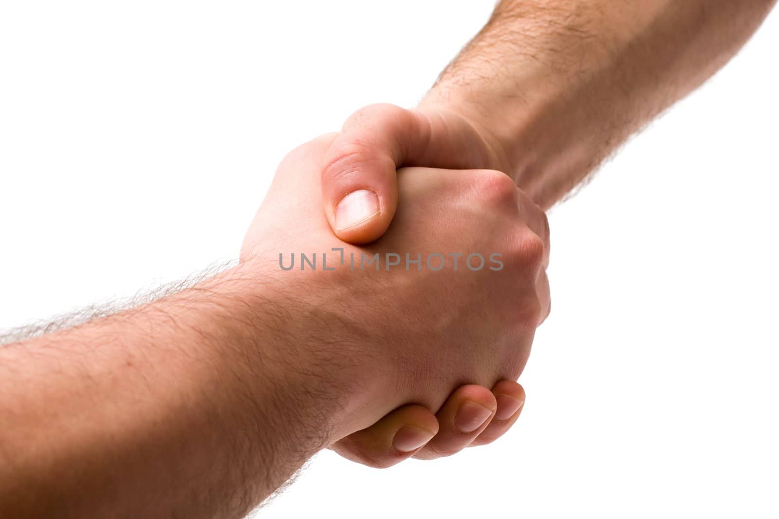 Handshake on white background