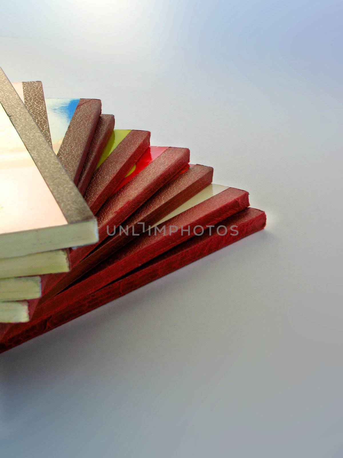 Pile of antiquarian against isolated background